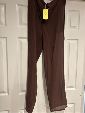 Women's Brown Sheer Swim Coverup Pants